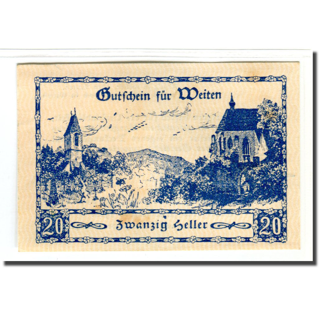 Geldschein, Österreich, Weiten N.Ö. Prv. Fr. Gruber, Gastwirt, Al. Lehner