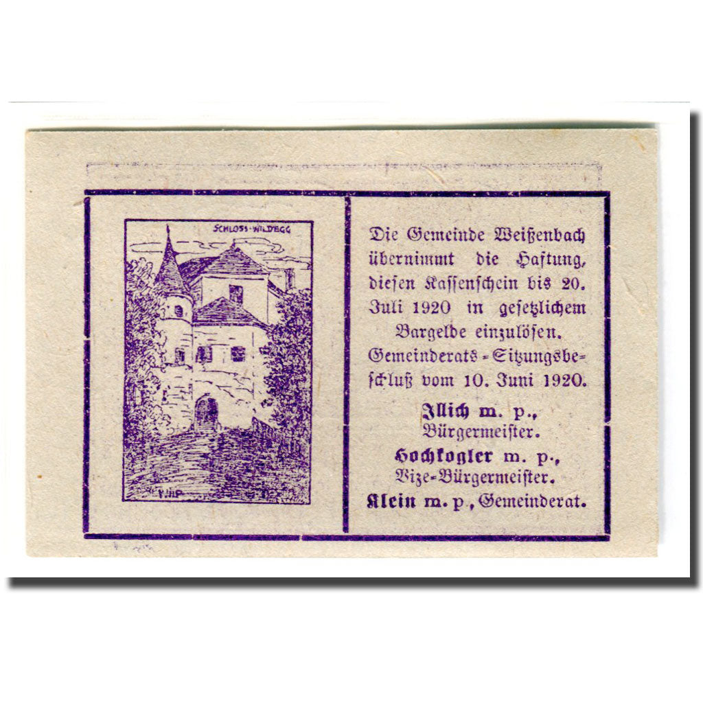 Geldschein, Österreich, Weissenbach bei Mödling N.Ö. Gemeinde, 10 Heller