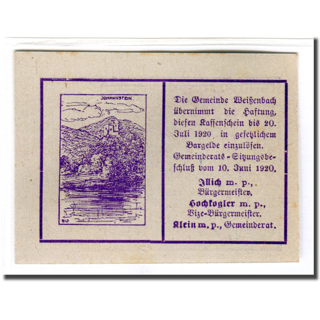 Biljet, Oostenrijk, Weissenbach bei Mödling N.Ö. Gemeinde, 10 Heller, paysage