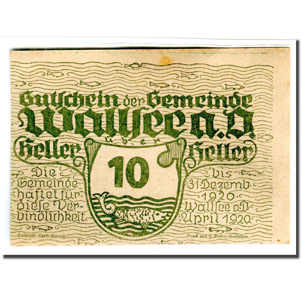 Geldschein, Österreich, Wallsee, 10 Heller, château, 1920, UNZ-, Mehl:1137Ia
