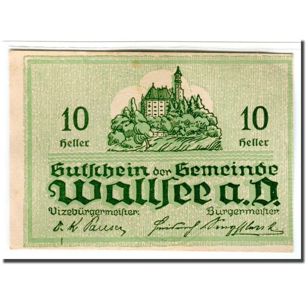 Geldschein, Österreich, Wallsee, 10 Heller, château, 1920, UNZ-, Mehl:1137Ia