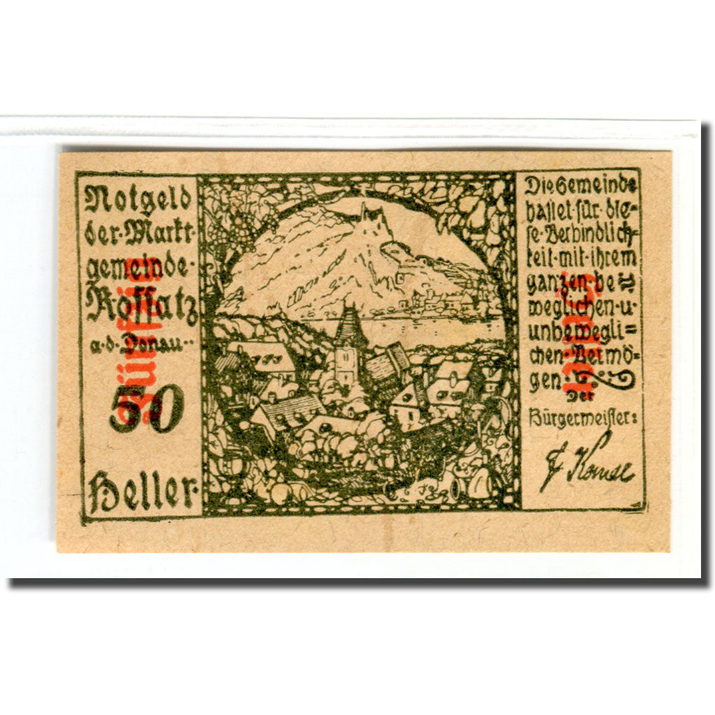 Billet, Autriche, Rossatz, 50 Heller, Texte 4, 1920, SPL, Mehl:848a