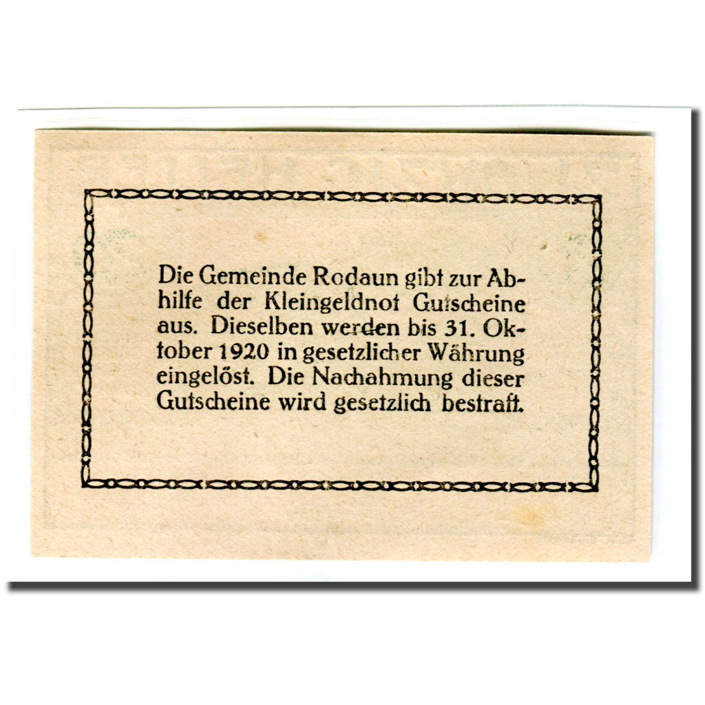Billete, Austria, Rodaun N.Ö. Gemeinde, 20 Heller, texte 1, 1920, 1920-06-17
