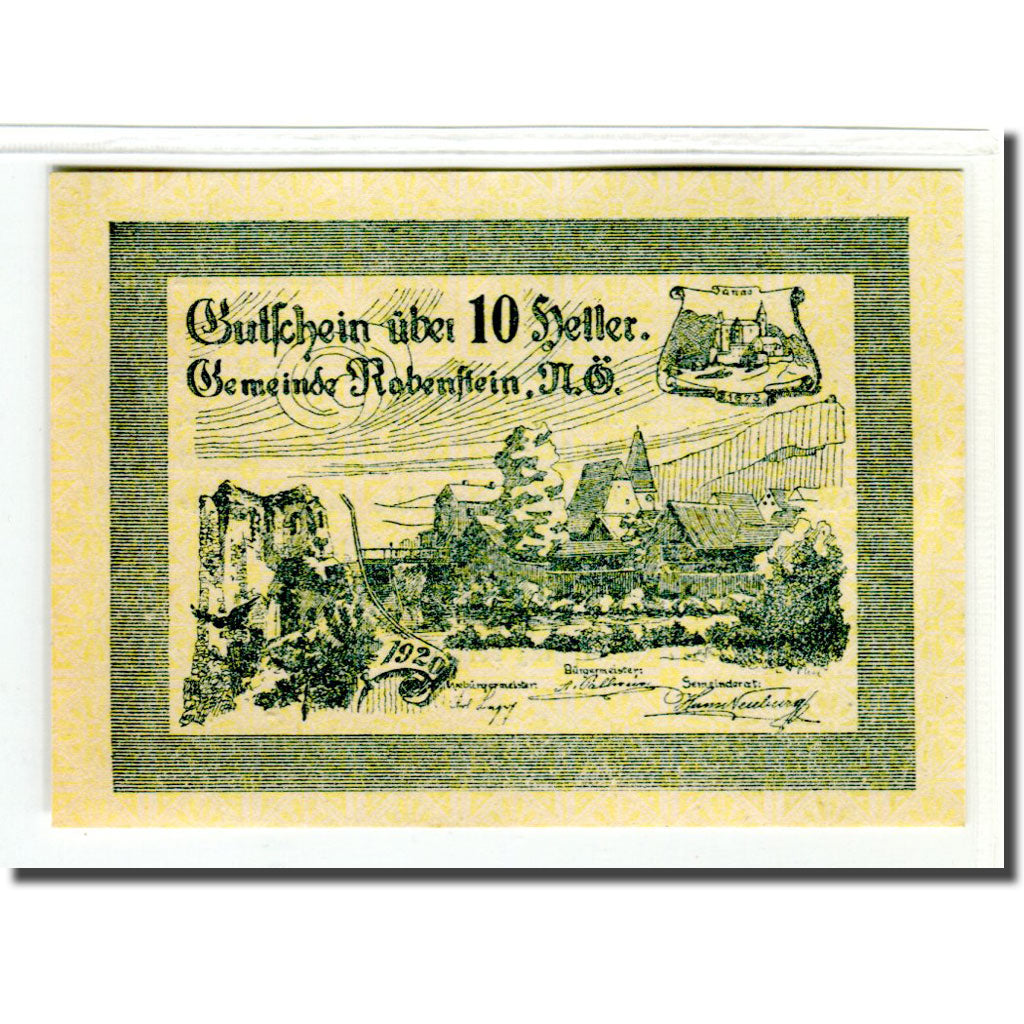 Banknot, Austria, Rabensburg, 10 Heller, Texte, 1920, Undated, UNC(63)