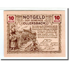Banknote, Austria, Ollersbach, 10 Heller, personnage, 1920, UNC(63), Mehl:709a