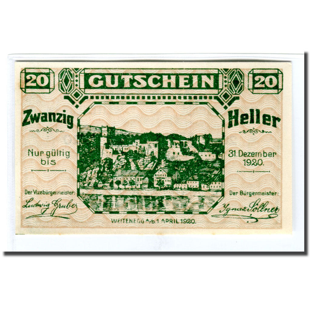 Billete, Austria, Weitenegg A/D, 20 Heller, paysage 1, 1920, 1920-04-01, SC