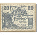 Banknot, Austria, Persenbeug an der donau, 20 Heller, paysage, 1920, Undated