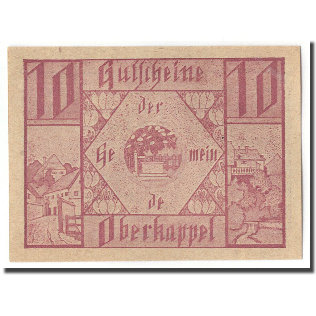 Billete, Austria, Oberkappel O.Ö. Gemeinde, 10 Heller, Texte, 1920, SC