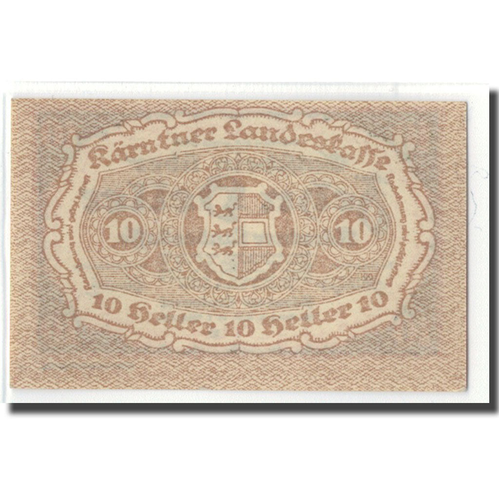 Billete, Austria, Kärntner Landeskasse Kärnten Land, 10 Heller, valeur
