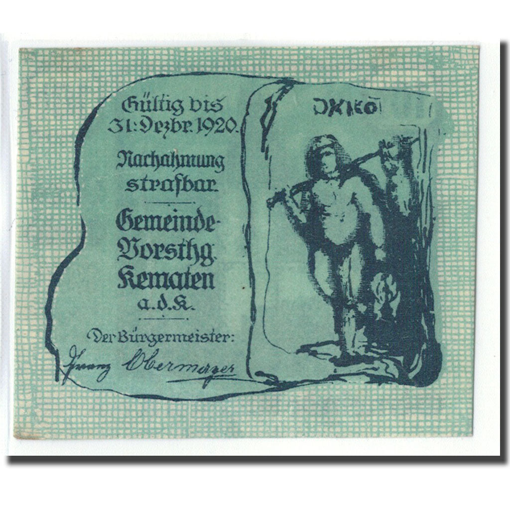 Billete, Austria, Kematen an der Krems, 10 Heller, personnage, 1920, SC