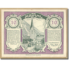 Banknote, Austria, Krimml Sbg. Gemeinde, 10 Heller, paysage, 1920, UNC(63)