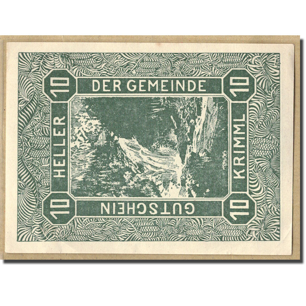 Banknote, Austria, Krimml Sbg. Gemeinde, 10 Heller, paysage, 1920, UNC(63)