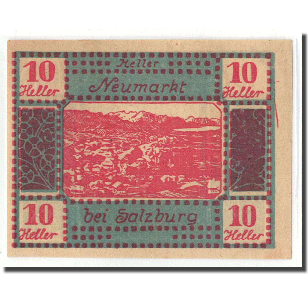 Billet, Autriche, Neumarkt Bei Salzburg Sbg. Gemeinde, 10 Heller, village, 1920