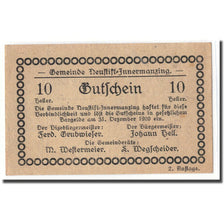 Biljet, Oostenrijk, Neustift-Innermanzing N.Ö. Gemeinde, 10 Heller, N.D, 1920