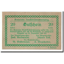 Banknote, Austria, Neustift-Innermanzing N.Ö. Gemeinde, 20 Heller, N.D, 1920
