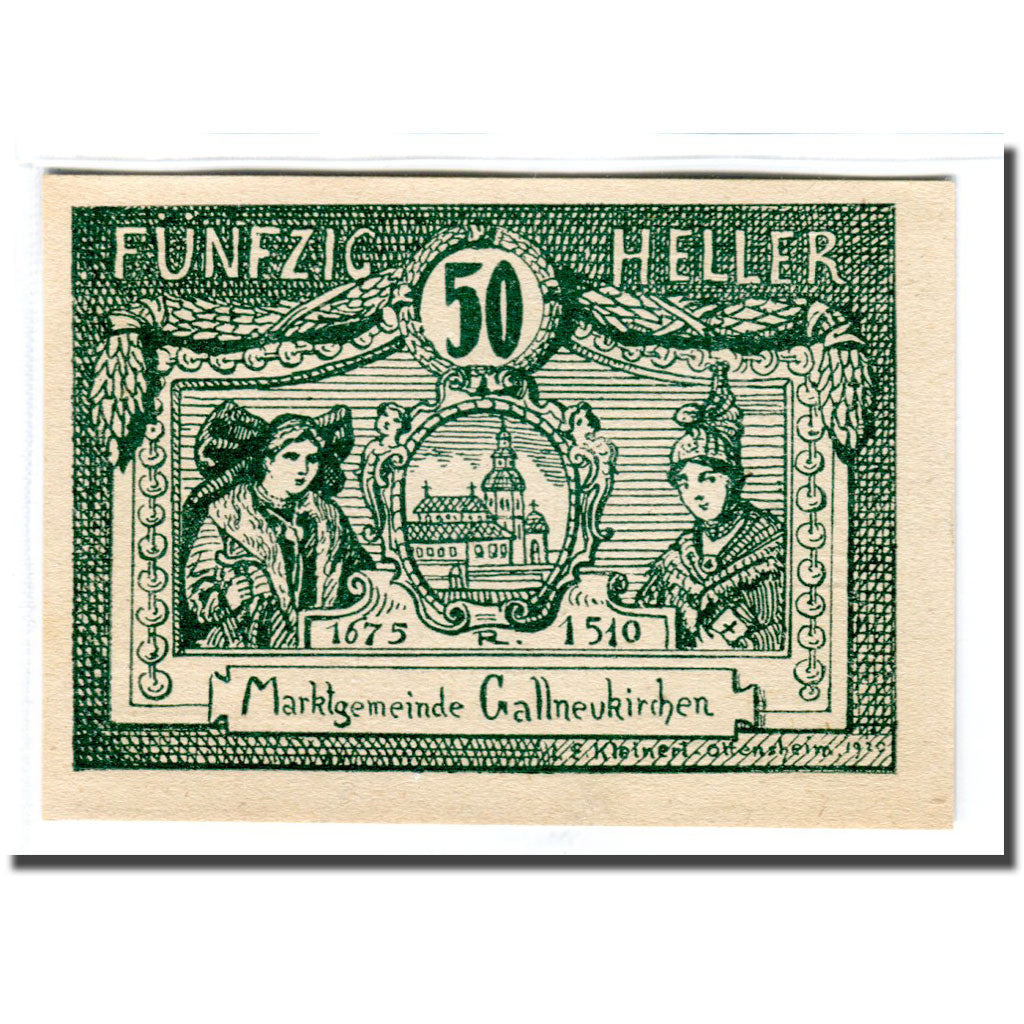 Banknote, Austria, Gallneukirchen, 50 Heller, personnage, 1920, 1920-04-24