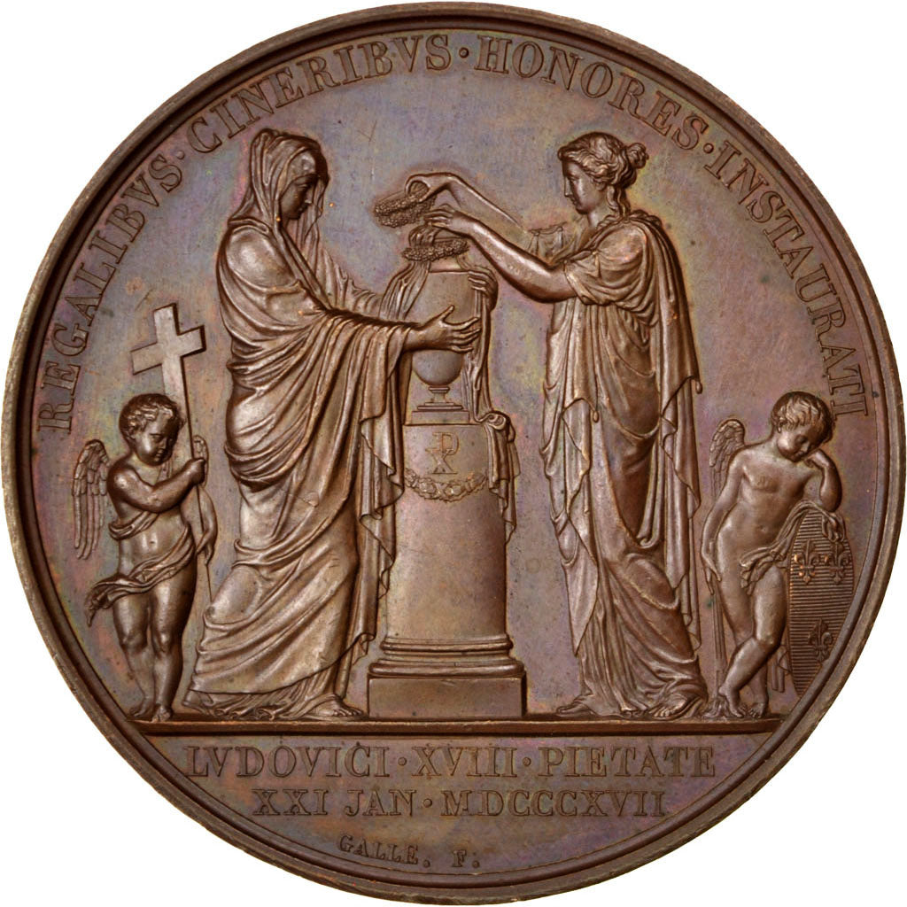 FRANCE, Politics, Society, War, Louis XVIII, Medal, AU(50-53), Andrieu, Bronze,.
