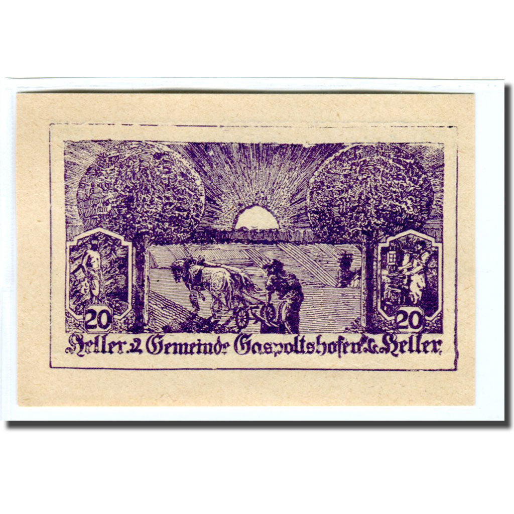 Billet, Autriche, Gaspoltshofen, 20 Heller, paysage 3, 1920, 1920-04-24, SPL