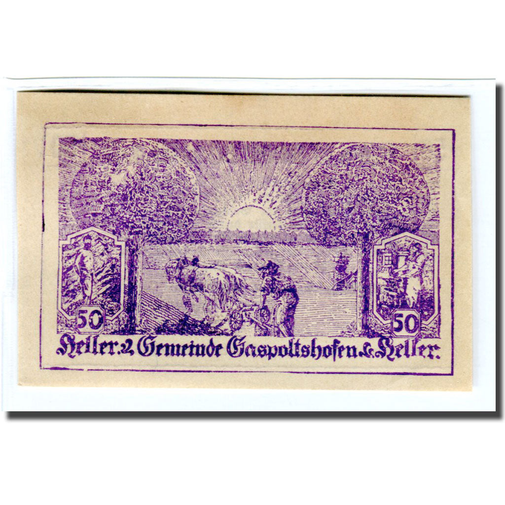 Billet, Autriche, Gaspoltshofen, 50 Heller, paysage 5, 1920, 1920-04-24, SPL