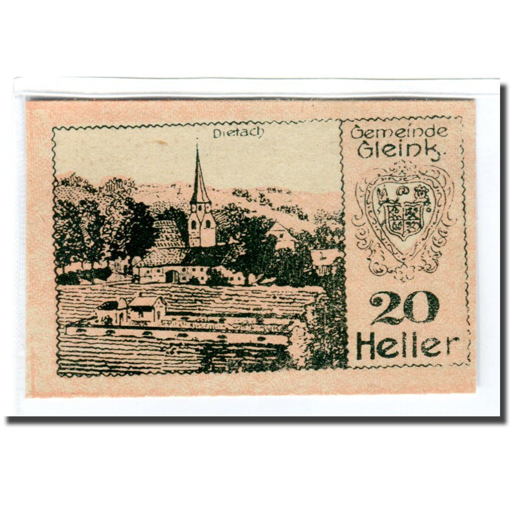 Geldschein, Österreich, Gleink O.Ö. Gemeinde, 20 Heller, paysage 1, 1920