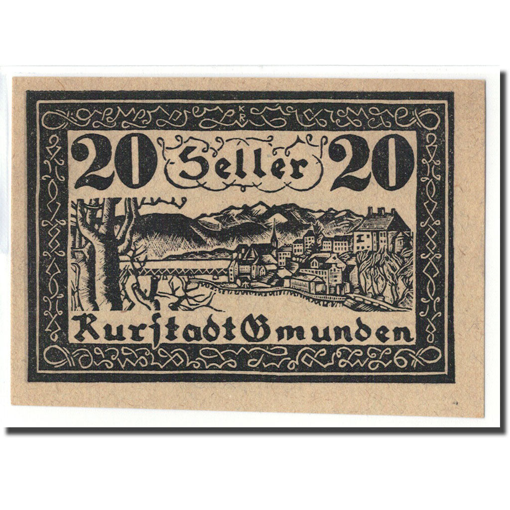 Billet, Autriche, Gmunden, 20 Heller, paysage 1, 1920, 1920-07-01, SPL