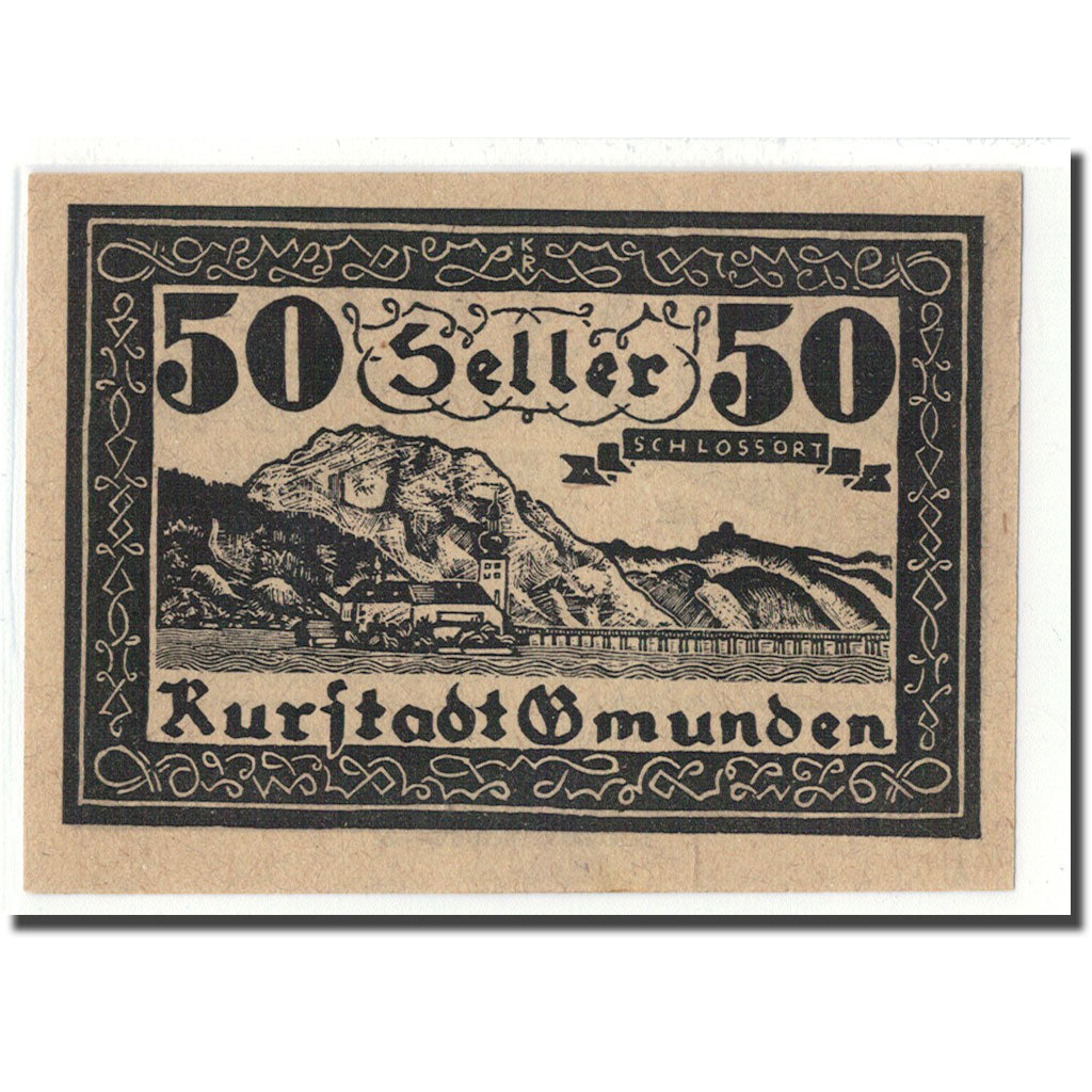 Billet, Autriche, Gmunden, 50 Heller, paysage 2, 1920, 1920-07-01, SPL