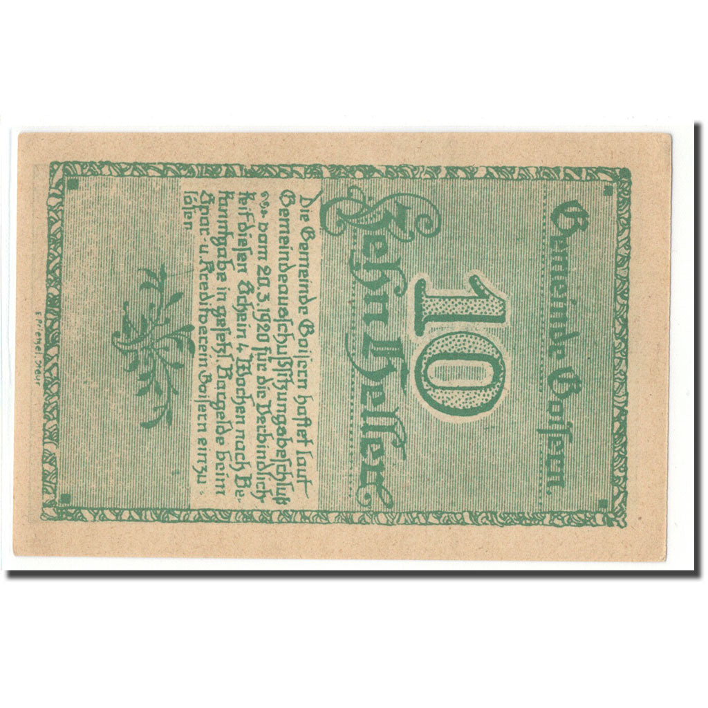 Banknot, Austria, Goisern, 10 Heller, Texte, 1920, 1920-03-20, UNC(63)