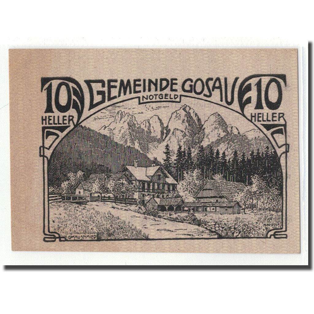 Banknote, Austria, Gosau, 10 Heller, Texte, 1920, 1920-05-08, UNC(63), Mehl:251a