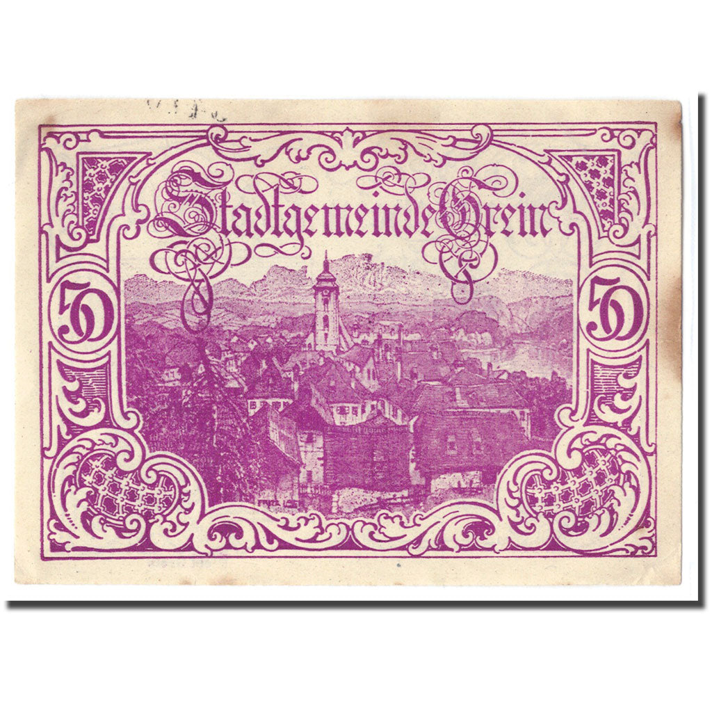Banknot, Austria, Grein, 50 Heller, Texte, 1920, Undated, UNC(63), Mehl:276IIIa