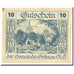 Billet, Autriche, Grünau, 10 Heller, Texte, 1920, SPL, Mehl:299