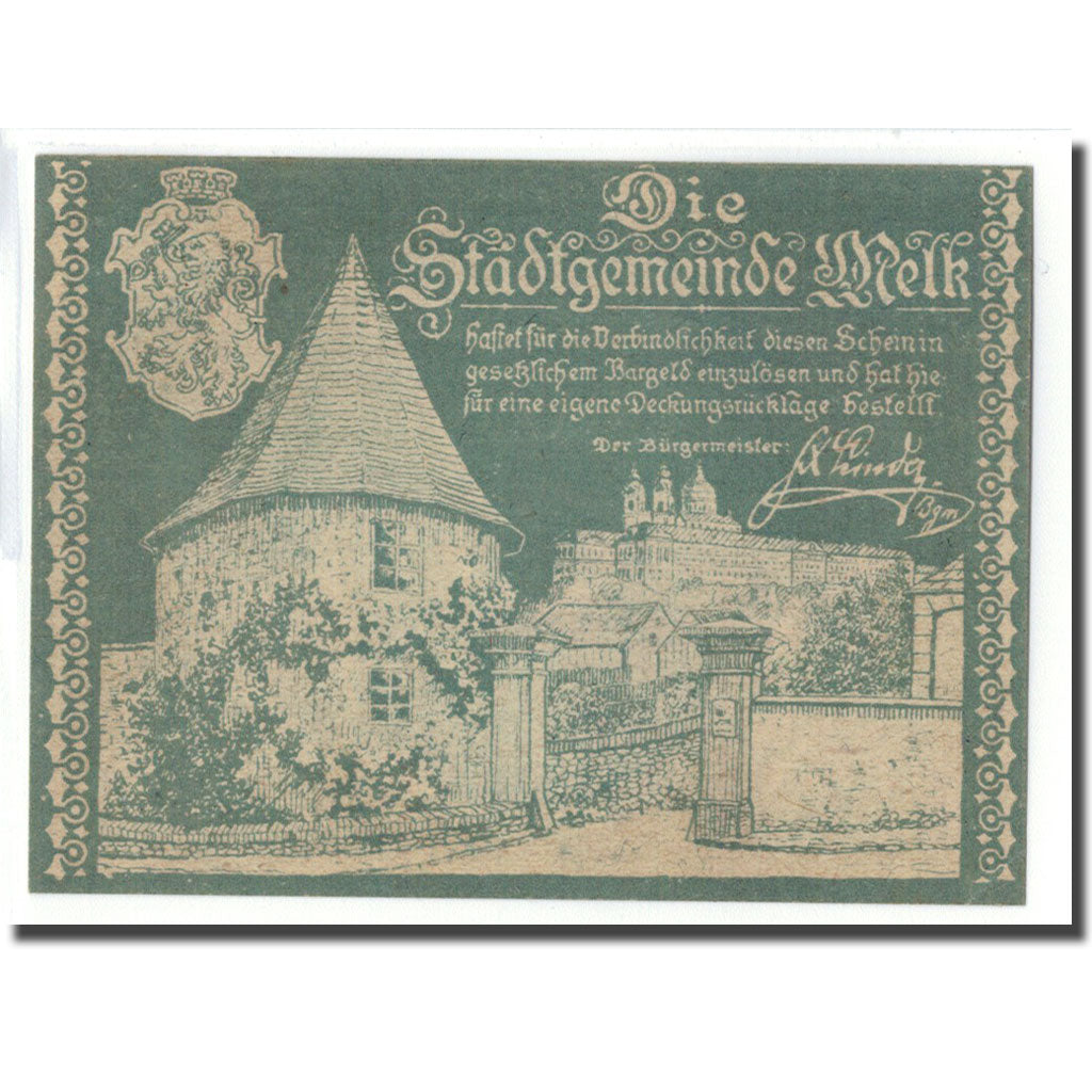 Banknote, Austria, Melk, 20 Heller, paysage 1, 1920, UNC(63), Mehl:605II