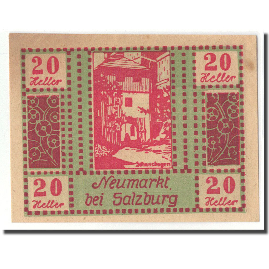 Banknote, Austria, Neumarkt Bei Salzburg Sbg. Gemeinde, 20 Heller, paysage