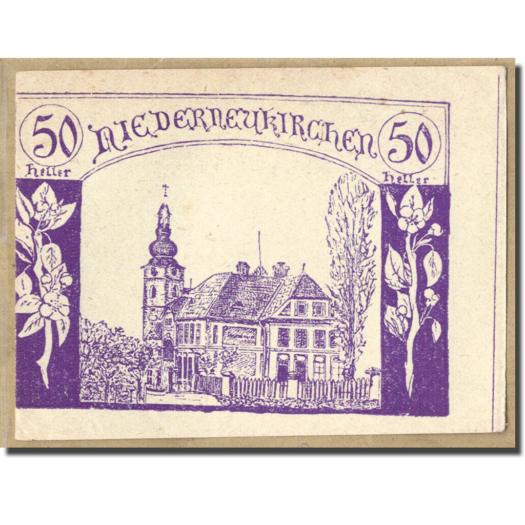 Banknot, Austria, Niederneukirchen im Traunkreis O.Ö. Gemeinde, 50 Heller