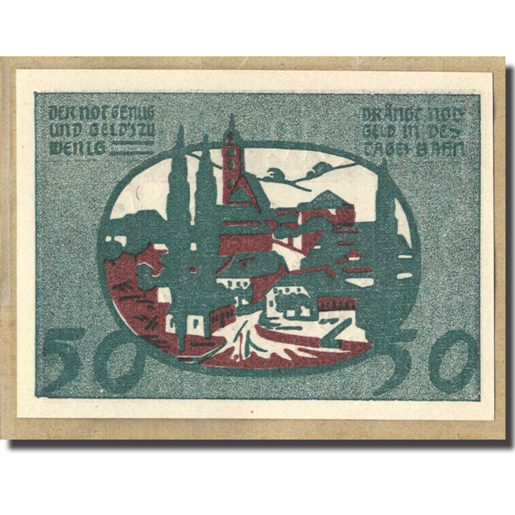 Banknote, Austria, Niederwaldkirchen O.Ö. Gemeinde, 50 Heller, village 2, 1920