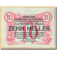 Banconote, Austria, Nussdorf am Attersee O.Ö. Gemeinde, 10 Heller, bateau 1