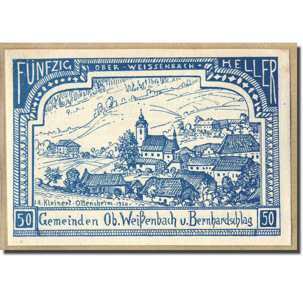 Banknote, Austria, Oberweissenbach, 50 Heller, paysage 2, 1920, 1920-06-03