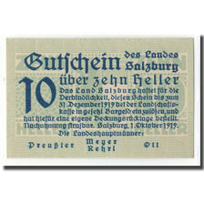 Banknote, Austria, Salzburg Sbg. Land, 10 Heller, N.D, 1919, 1919-10-01