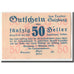Banknote, Austria, Salzburg Sbg. Land, 50 Heller, N.D, 1919, 1919-10-01