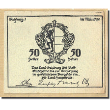 Biljet, Oostenrijk, Salzburg Sbg. Land, 50 Heller, paysage 2, 1920, SPL