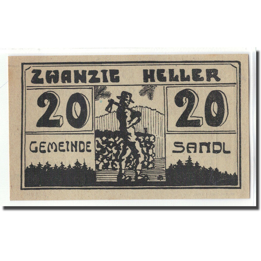 Billet, Autriche, Sandl O.Ö. Gemeinde, 20 Heller, texte 1, 1920, 1920-05-02