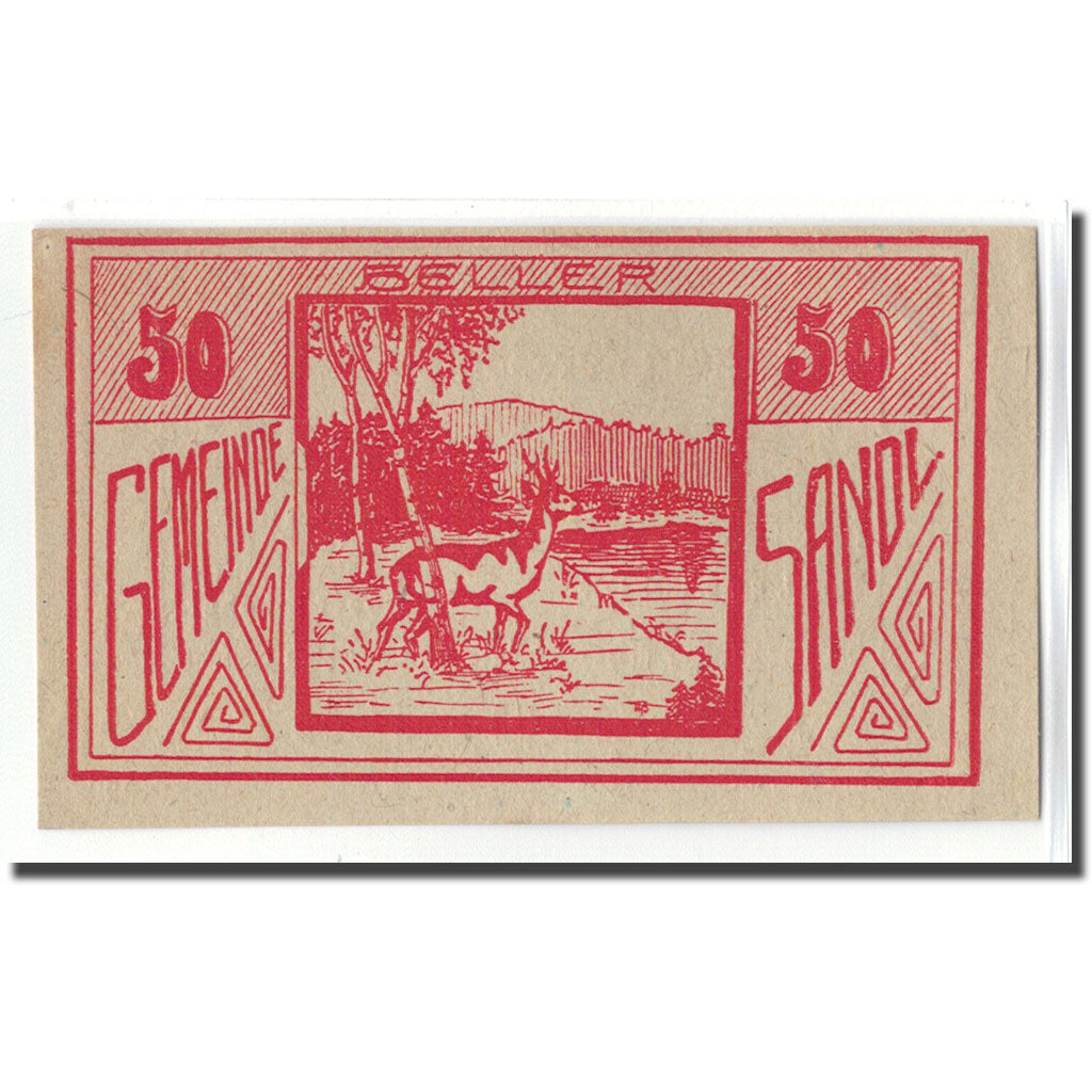 Banknot, Austria, Sandl O.Ö. Gemeinde, 50 Heller, Texte 2, 1920, 1920-05-02