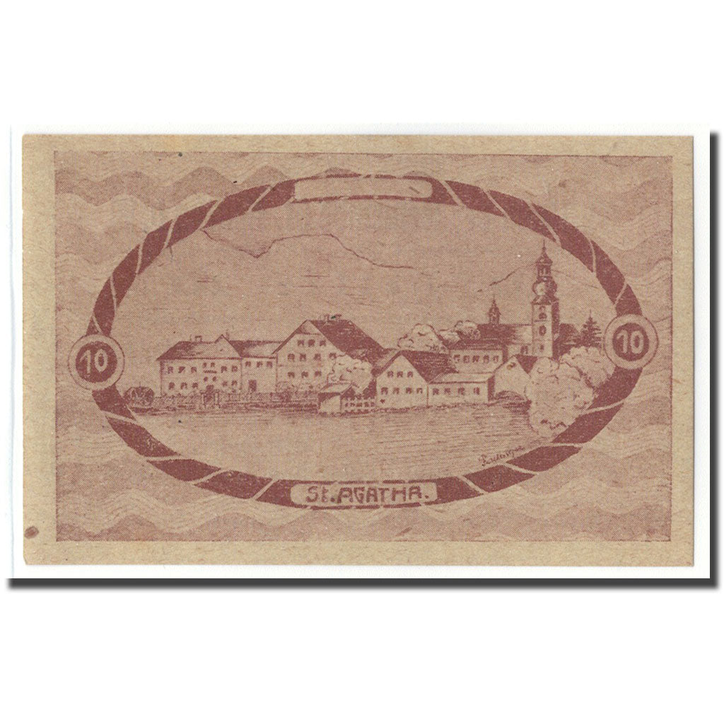 Banknot, Austria, St. Agatha Bei Weizenkirchen O.Ö. Gemeinde, 10 Heller