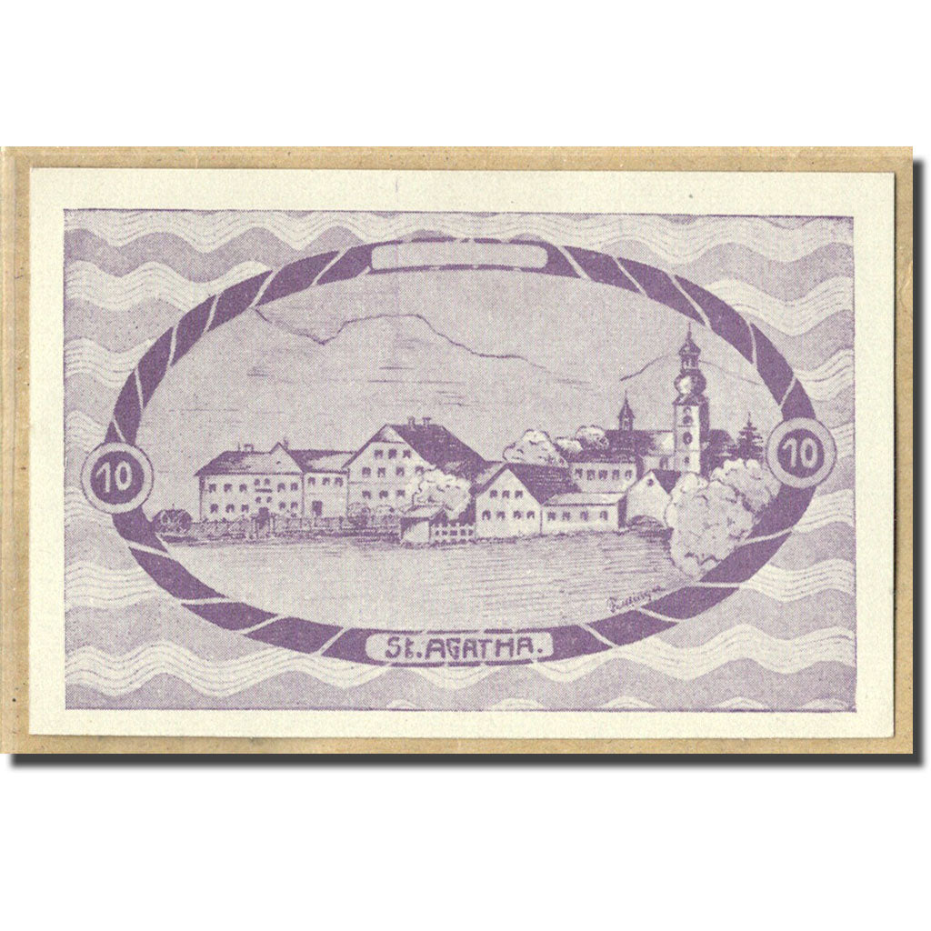 Banknote, Austria, St. Agatha Bei Weizenkirchen O.Ö. Gemeinde, 10 Heller