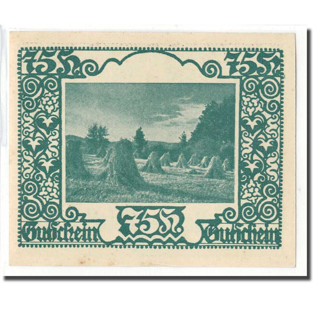 Banknote, Austria, St. Marienkirchen bei Schärding O.Ö. Gemeinde, 75 Heller