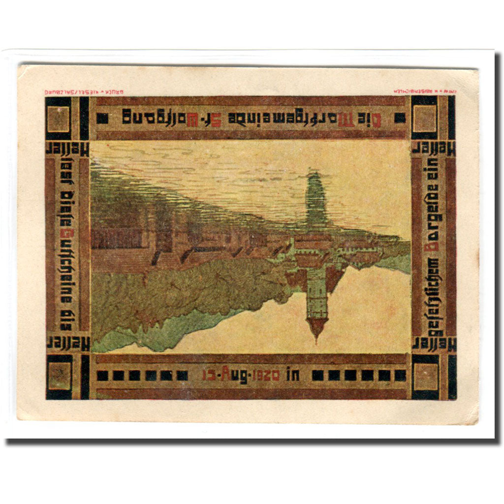 Banknote, Austria, St. Wolfgang O.Ö. Marktgemeinde, 10 Heller, paysage, 1920