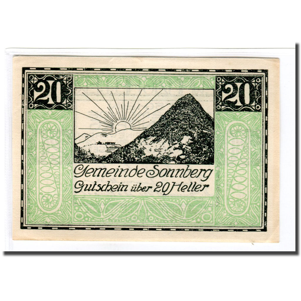 Banknote, Austria, Sonnberg O.Ö. Gemeinde, 20 Heller, paysage, 1920