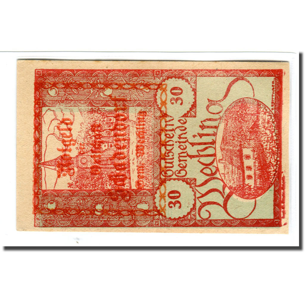 Banknote, Austria, Wechling, 30 Heller, Texte  5, 1920, UNC(63), Mehl:1145a