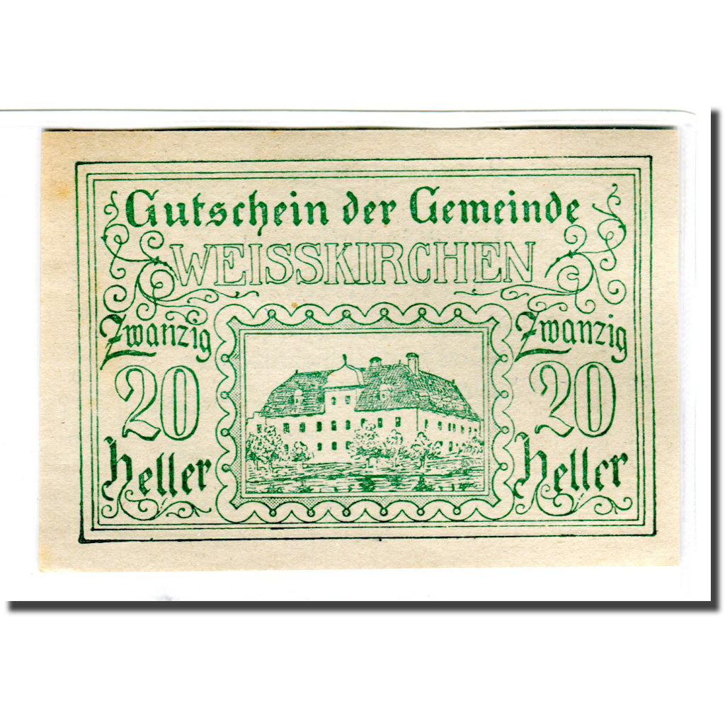 Biljet, Oostenrijk, Weisskirchen O.Ö. Gemeinde, 20 Heller, Texte, 1920, SPL
