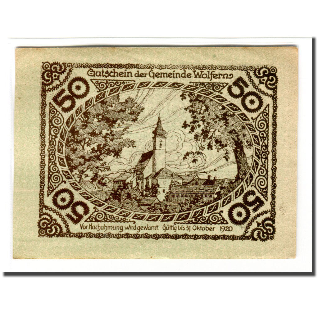 Banknote, Austria, Wolfern, 50 Heller, valeur faciale 2, 1920, UNC(63)