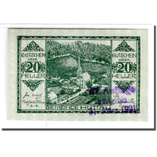 Banknote, Austria, Hüttau Sbg. Gemeinde, 20 Heller, texte 1, 1920, 1920-07-08